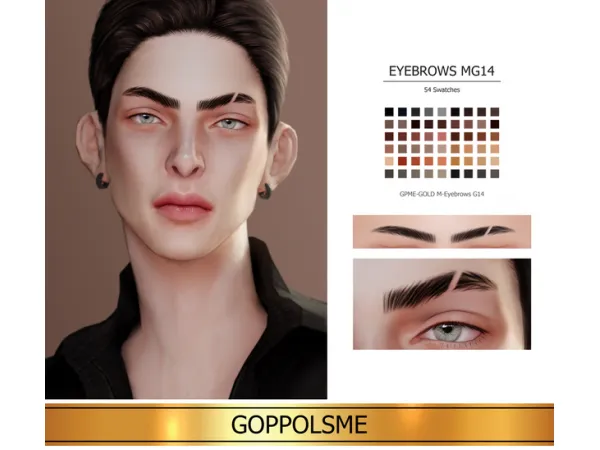 Alpha GPME GOLD M Eyebrows G14 by GoppolsMe - The Sims 4 Custom Content