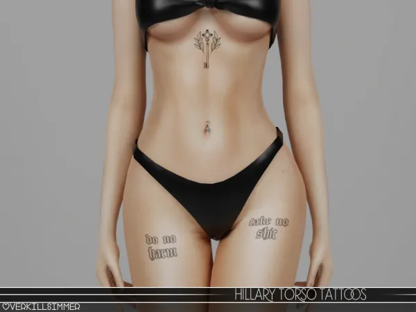 Mix Hillary torso tattoos - The Sims 4 Custom Content