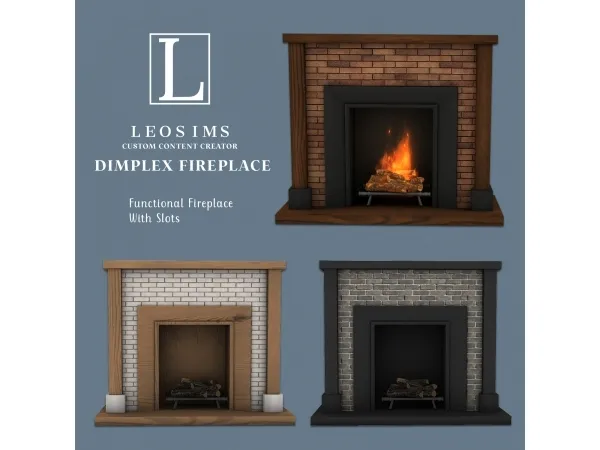 Alpha Dimplex Fireplace - The Sims 4 Custom Content