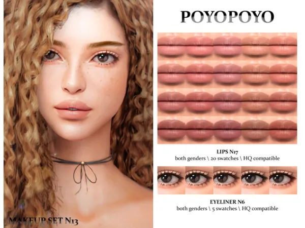 Alpha Makeup Set N13 by PoyoPoyo - The Sims 4 Custom Content