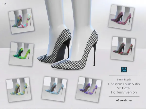 Maxis Match Christian Louboutin So Kate Matte Patterns Version - The Sims 4 Custom Content