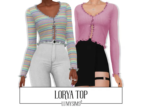 Alpha Lorya Top - The Sims 4 Custom Content