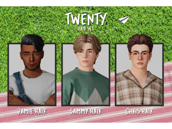 Maxis Match Twenty Hair Set by JohnnySims - The Sims 4 Custom Content