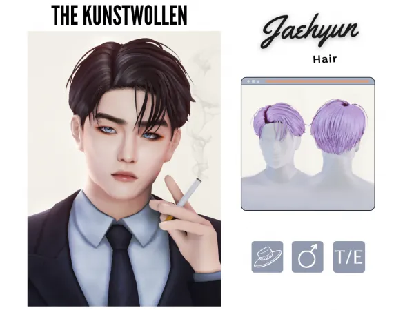 Maxis Match Jaehyun hair - The Sims 4 Custom Content