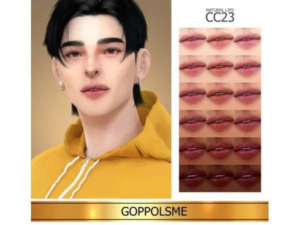Alpha GOLD Natural Lips CC23 by GPME - The Sims 4 Custom Content