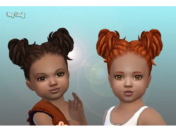 Maxis Match Buns Dreads for Toddlers by Kiara Zurk - The Sims 4 Custom Content