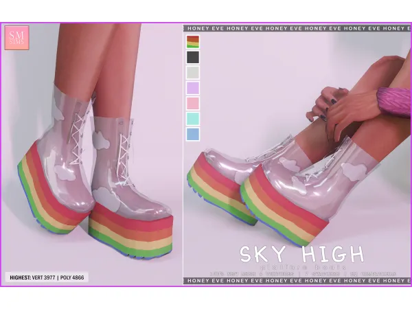 Alpha Sky High Platform Boots - The Sims 4 Custom Content