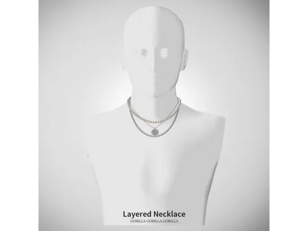 Alpha Layered Necklace by gorillax3 - The Sims 4 Custom Content
