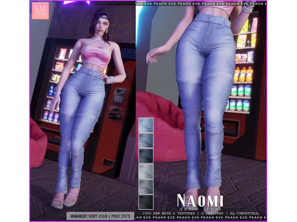 Alpha Naomi Denim Jeans - The Sims 4 Custom Content