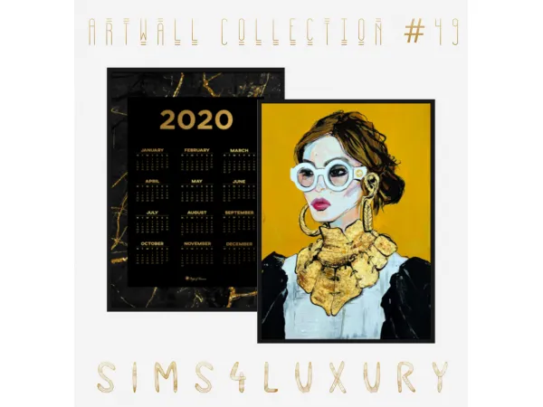 Alpha Artwall Collection 49 by simsfinds - The Sims 4 Custom Content