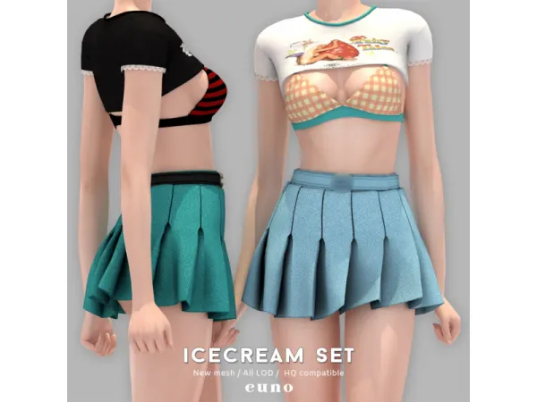 Alpha icecream set - The Sims 4 Custom Content