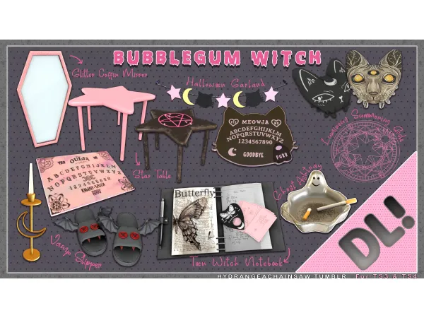Bubblegum Witch Set by HYDRA - The Sims 3 Custom Content