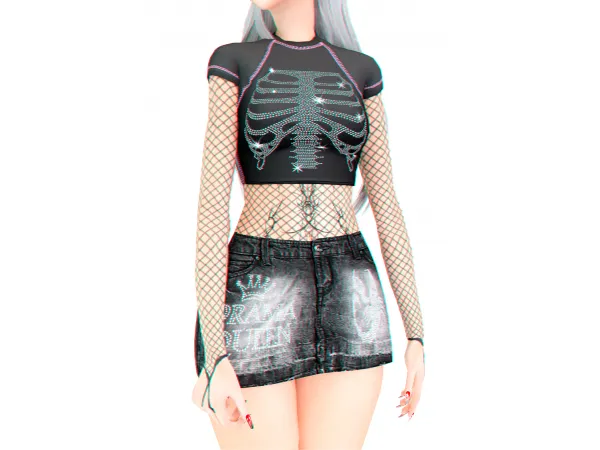 Alpha Minifalda2000sXBratzTop - The Sims 4 Custom Content