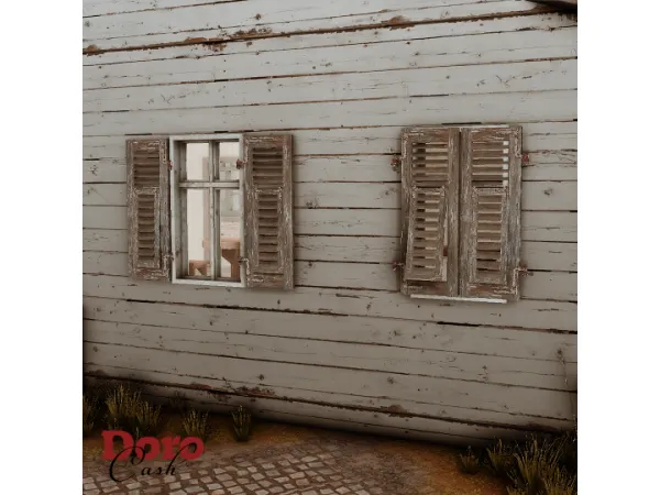Alpha Old Shutters by simsfinds - The Sims 4 Custom Content