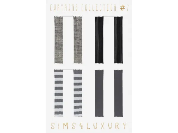 Alpha Curtains Collection 7 by Sims4Luxury - The Sims 4 Custom Content