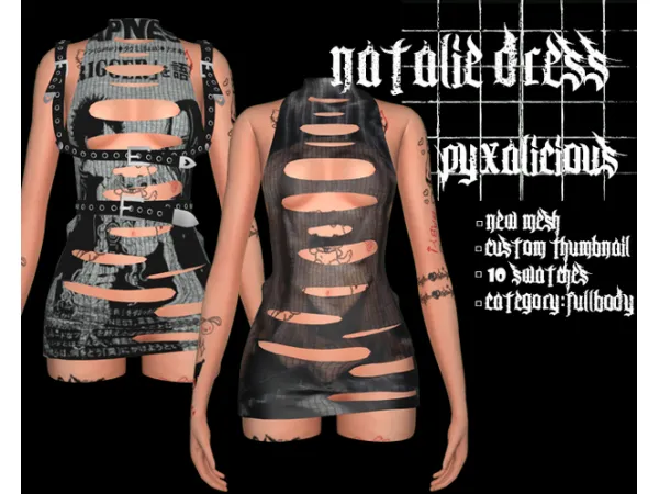 Alpha natalie dress by PYX - The Sims 4 Custom Content