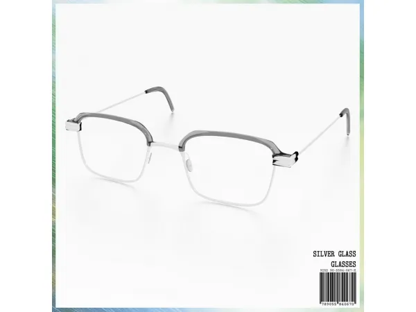 Alpha Silver Glass Glasses - The Sims 4 Custom Content