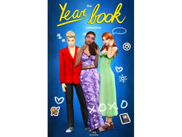 Maxis Match THE YEARBOOK COLLECTION by ImVikai - The Sims 4 Custom Content