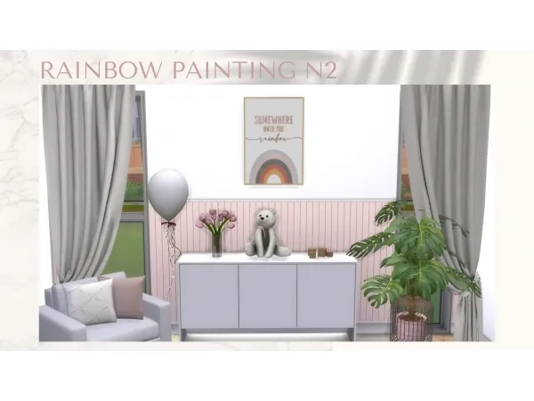 Alpha Rainbow Painting - The Sims 4 Custom Content