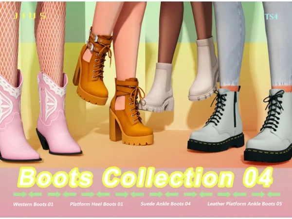 Alpha Boots Collection 04 by jiussims - The Sims 4 Custom Content