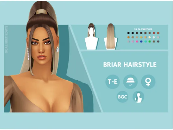 Maxis Match Briar Hairstyle by simcelebrity00 - The Sims 4 Custom Content