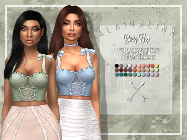 Maxis Match Daisy Top - The Sims 4 Custom Content