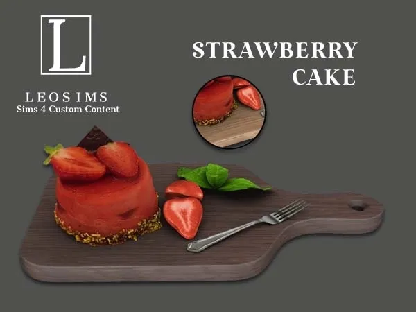 Alpha Strawberry Cake - The Sims 4 Custom Content