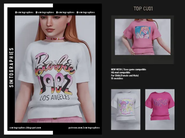 Alpha Top CU01 by simtographies - The Sims 4 custom content