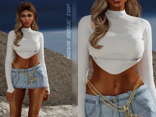 Alpha SC143 NOVA BASIC BACKLESS TOP - The Sims 4 Custom Content