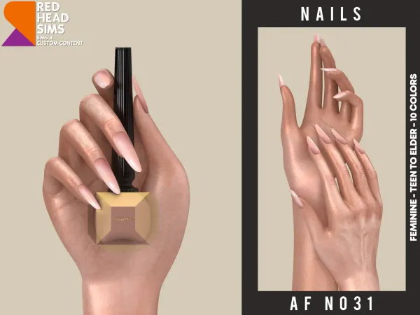 Alpha AF NAILS N031 - The Sims 4 Custom Content