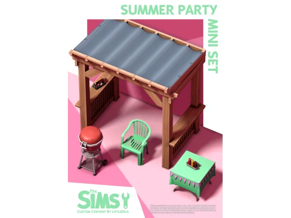 Maxis Match Summer Party Mini Set by littledica - The Sims 4 Custom Content