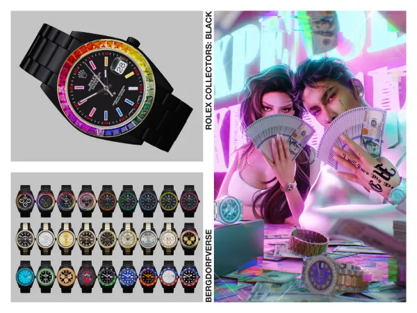 Alpha Rolex Collectors Black Edition Watch by bergdorfsims - The Sims 4 Custom Content