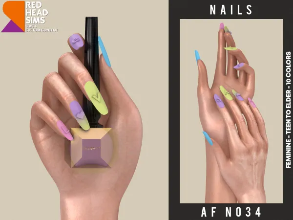 Alpha AF NAILS N034 - The Sims 4 Custom Content