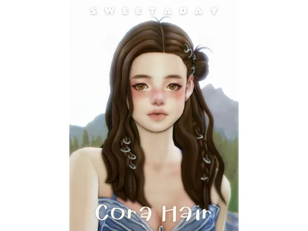 Maxis Match Cora hair by sweetaday - The Sims 4 Custom Content