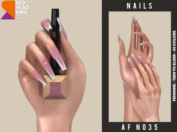 Alpha AF NAILS N035 - The Sims 4 Custom Content