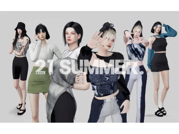 Alpha [Re upload for free] 21SUMMER by SEOULSOUL - The Sims 4 Custom Content