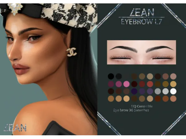 Alpha LEAN EYEBROW L7 by LEANSIMS - The Sims 4 Custom Content