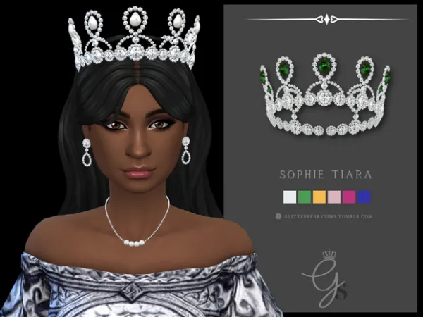 Mix Sophie Tiara by Glitterberry Sims - The Sims 4 Custom Content