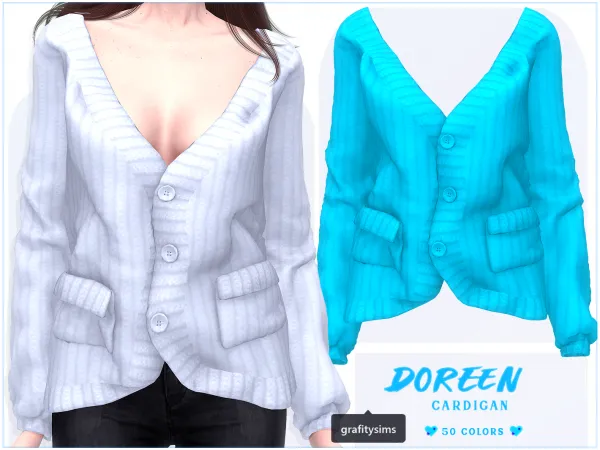 Alpha Doreen Cardigan - The Sims 4 Custom Content