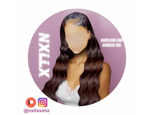 Alpha Samy Unic Long wig by NXLLXsimz - The Sims 4 Custom Content