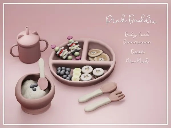 Alpha Baby Food Dinnerware - The Sims 4 Custom Content