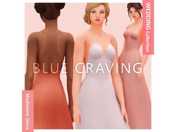 Mix Blue Craving Madeleine Wedding Dress - The Sims 4 Custom Content