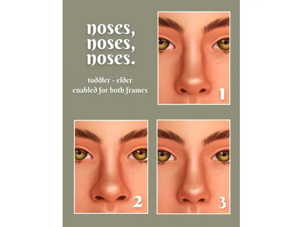 Mix noses noses noses (a nose preset pack lol) by meeshi - The Sims 4 Custom Content