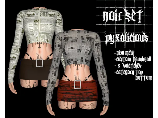 Alpha noir set by PYX - The Sims 4 Custom Content