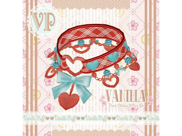 Maxis Match Vanilla Puff Sims 4 Necklace VANILLA Neck Choker Heart Set by Vanilla Puff Sims CC - The Sims 4 Custom Content