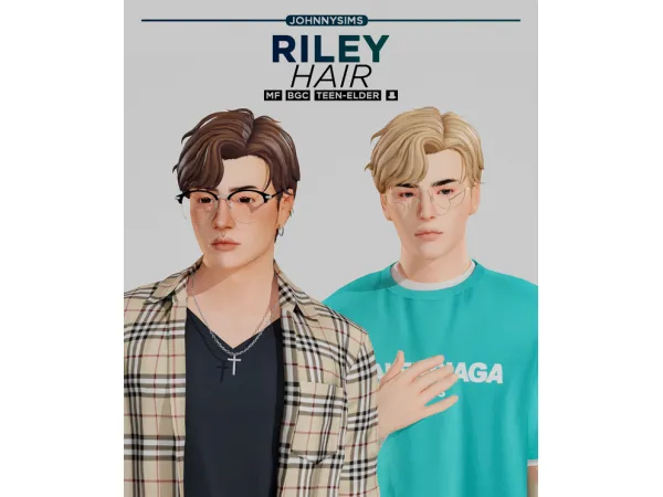 Maxis Match Riley Hair by JohnnySims - The Sims 4 Custom Content
