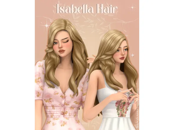Maxis Match Isabella Hair by HuiEn - The Sims 4 Custom Content