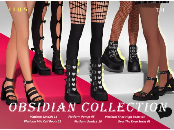 Mix Obsidian Collection 01 by jiussims - The Sims 4 Custom Content