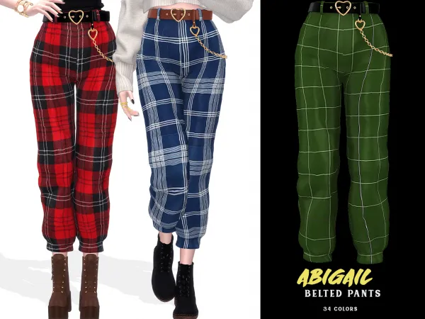 Alpha Abigail Belted Pants - The Sims 4 Custom Content