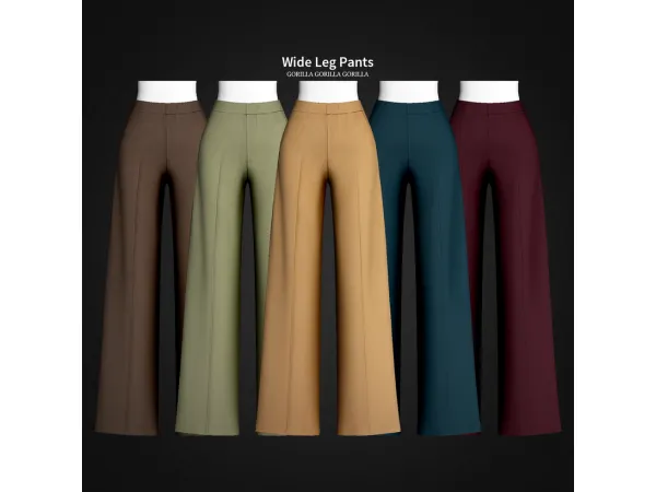 Alpha Wide Leg Pants by gorillax3 - The Sims 4 Custom Content